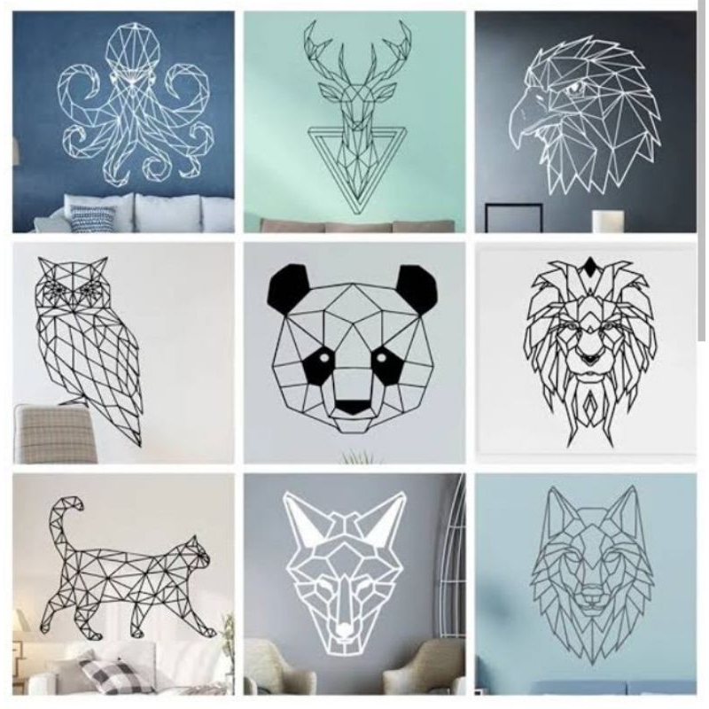 HIASAN RUMAH GEOMETRI STIK ESKRIM HEWAN DEKORASI HIASAN DINDING KAMAR AESTHETHIC KERAJINAN TANGAN MU
