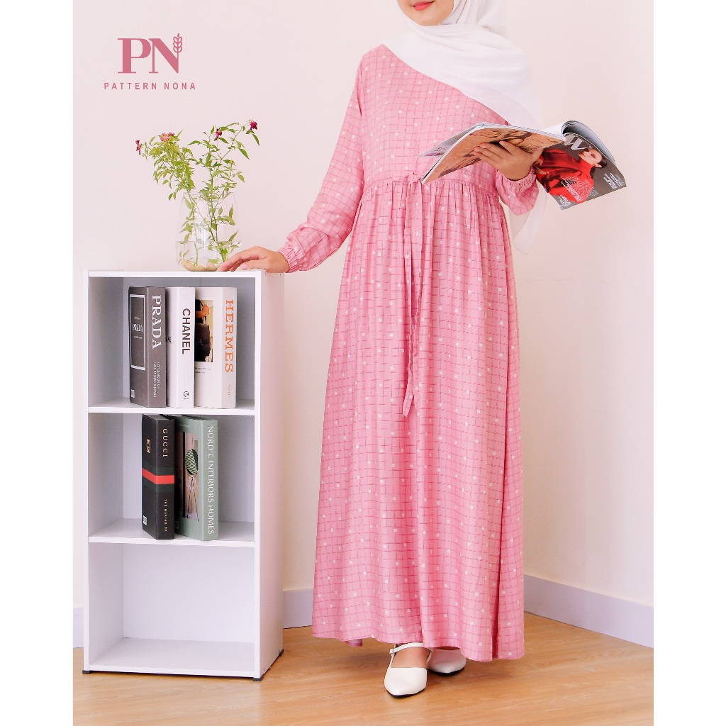 PATTERN NONA Dress Panjang Bahan Rayon Premium