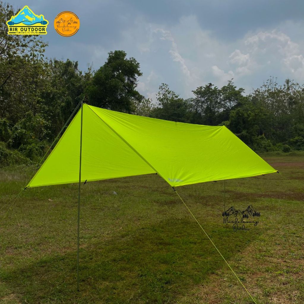 FLYSHEET TENDA WATERPROOF 20D NYLON PU 10000 3X4 METER HIJAU TAHAN CUACA EXTREME FLYSEET TENDA EXTRE