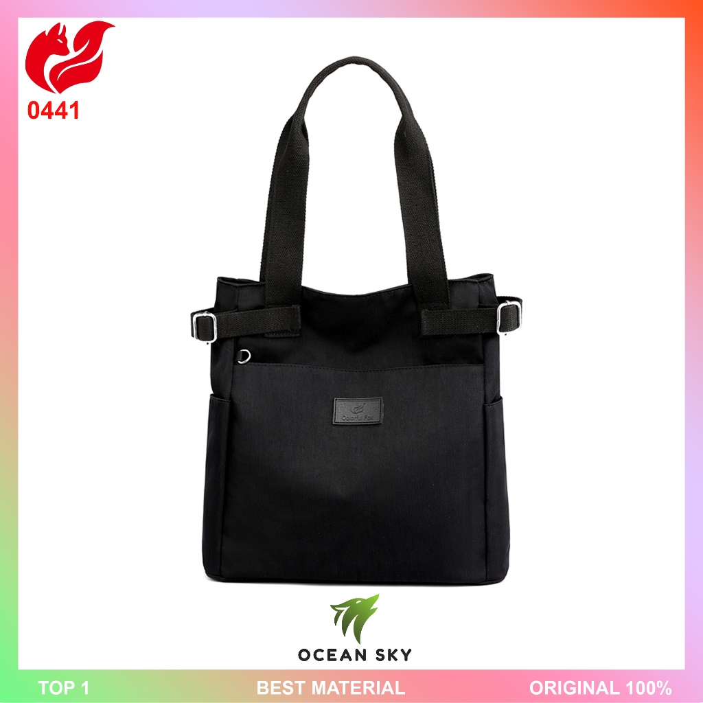 Ocean Sky - COLORFUL FOX 0441 tas original Import nylon waterproof totebag wanita