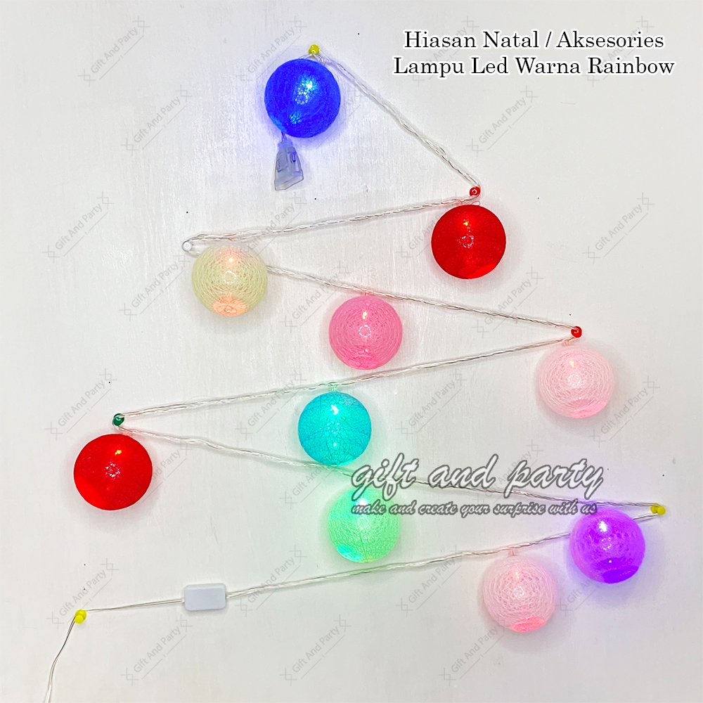 Lampu bola Rainbow / Lampu Hiasan / Lampu Bola Katun