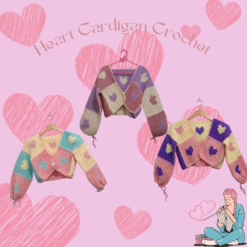 (yippiyycrochet) CARDIGAN CROP RAJUT | CARDIGAN RAJUT | CARDIGAN CROP