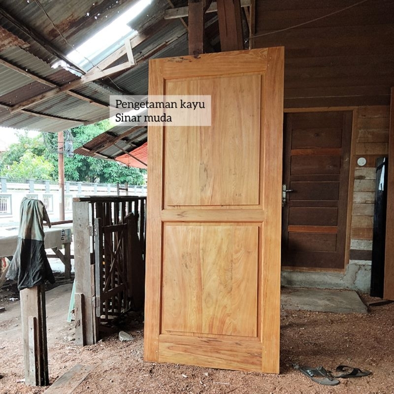 Pintu Kayu Rengas | Pintu Rumah Kayu Minimalis Ukuran Standar | Daun Pintu Berkualitas Dijamin Mulus