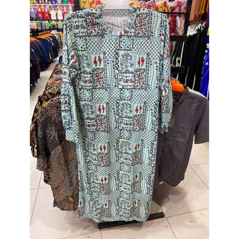 Gamis Voxy Premium Rempel Murah // Dress Maxi Rempel Motif Bunga Kerah // Gamis Dress Maxi Rempel Vo