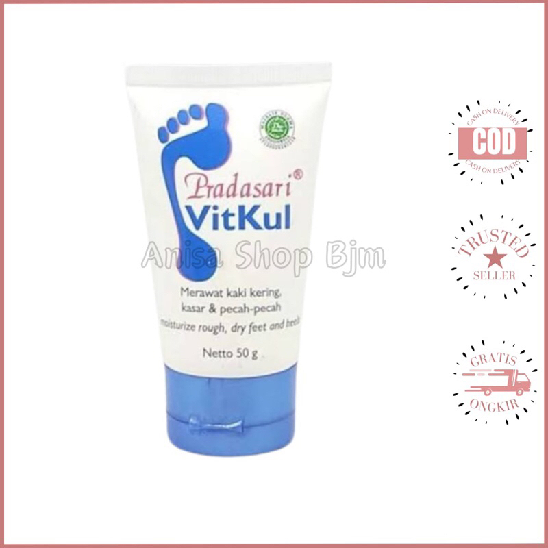 (BPOM) Cream Pradasari Vitkul 50 gr Krim Pelembab Kaki Kering, Pecah-pecah, Kasar dan Kapalan