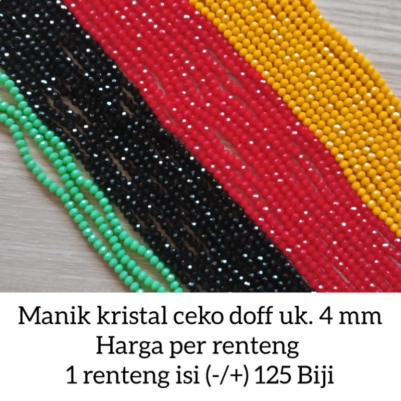 Manik ceko 4mm / manik ceko / manik ceko doff / manik bakpao / manik gepeng / manik kristal ceko / k