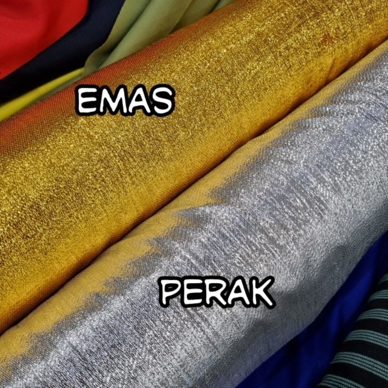 Kain Lame Polos Emas,Perak,Warna grosir dan eceran