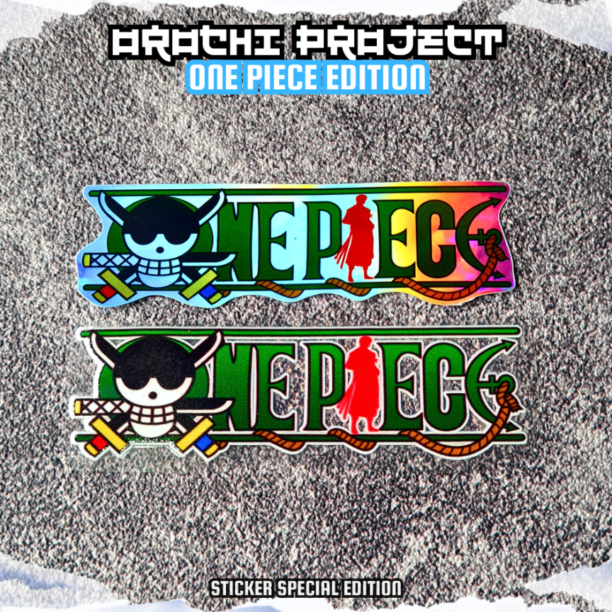 

Sticker Stiker Anime Logo One Piece Roronoa Zoro Hologram DTF UV Anti Air HP Laptop Tumbler Motor Helm