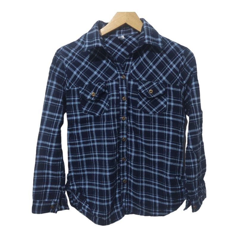 flannel shirt blue navy women's modello S