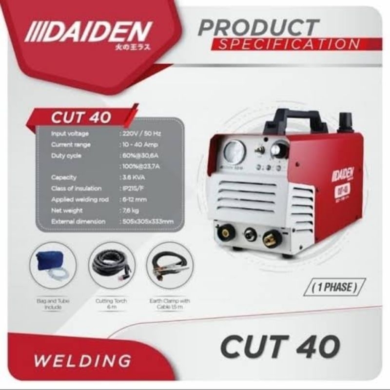 PLASMA CUTTING DAIDEN CUT 40 MESIN LAS PLASMA CUTTING DAIDEN CUT 40 MESIN POTONG INVERTER DAIDEN CUT