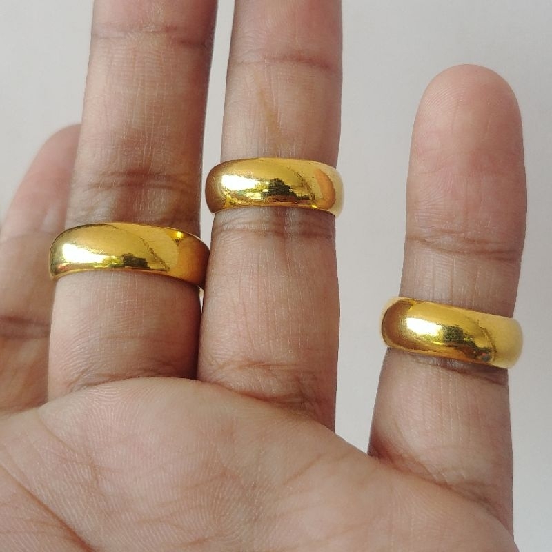 Cincin Polos Kawin Lapis Emas Warna Kuning 24k