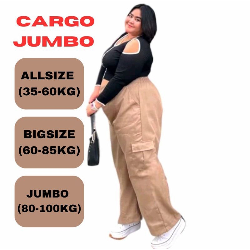 Celana Cargo Wanita Jumbo Highwaist Premium- Cargo Wanita BIG SIZE JUMBO - Kulot Cargo Jumbo Wanita 