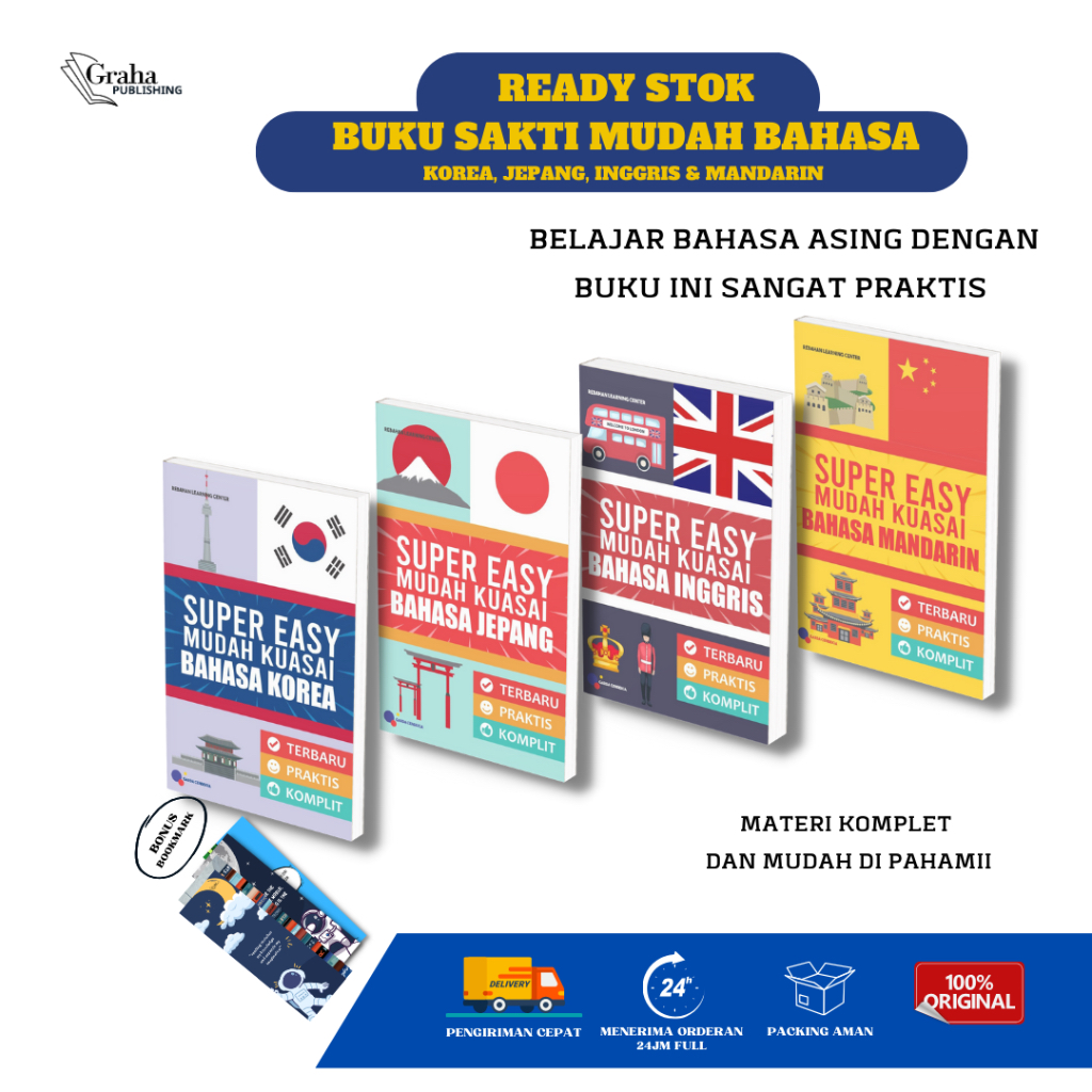 READY BUKU BAHASA | BUKU BAHASA INGGRIS - KOREA - JEPANG - MANDARIN - PRANCIS