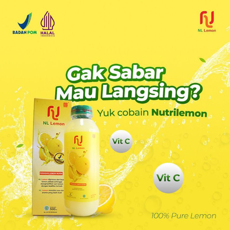 

Nutrilemon 500ml Pure 100% Lemon Murni By OSB, Pelangsing Alami, Diet