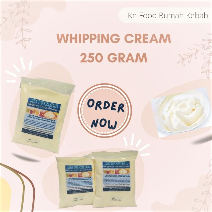 

Bubuk Instan Whipping Cream 250 gram - Whipping Cream Whipped Cream MUrah Meriah