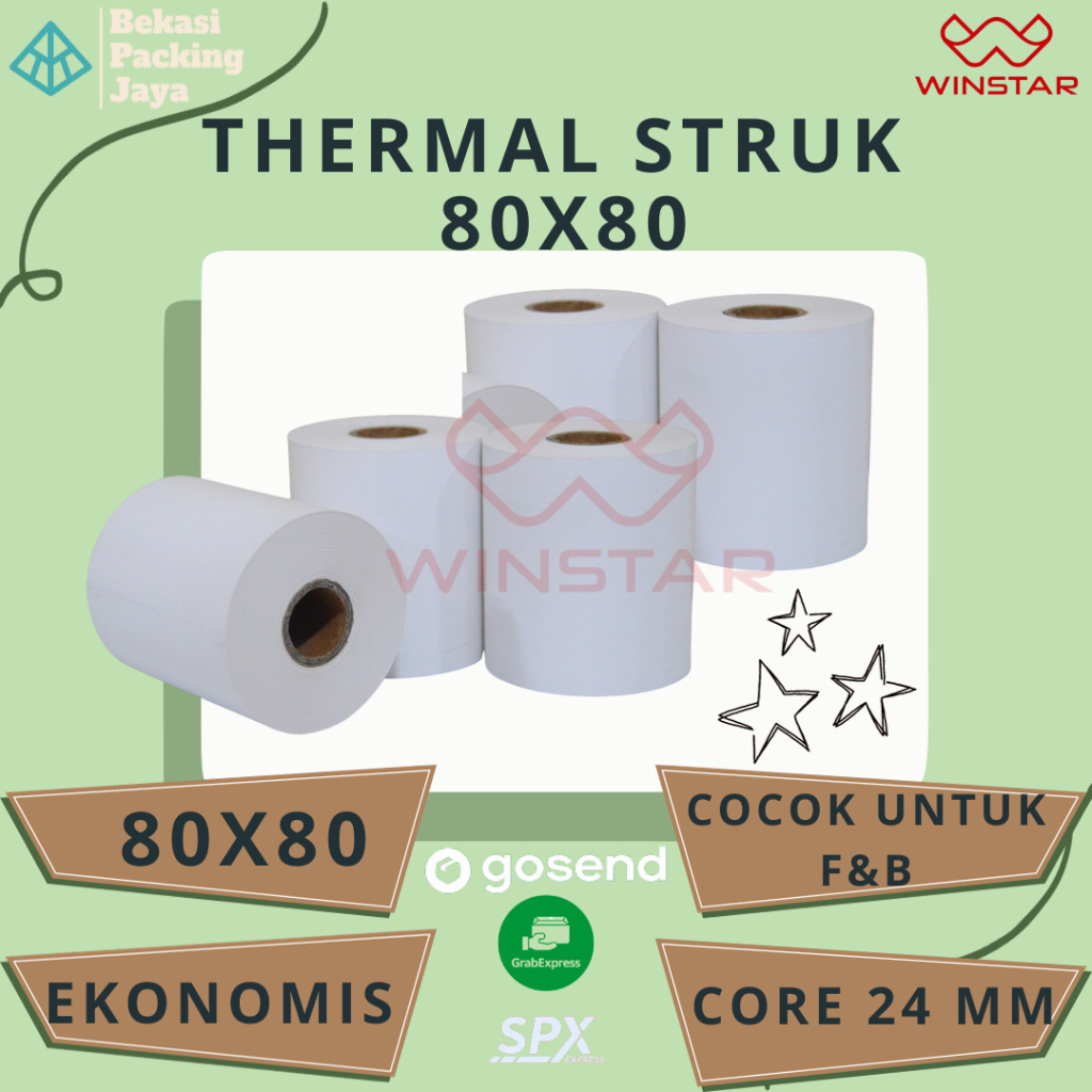 

Kertas Thermal Struk kasir 80x80 mm ekonomis