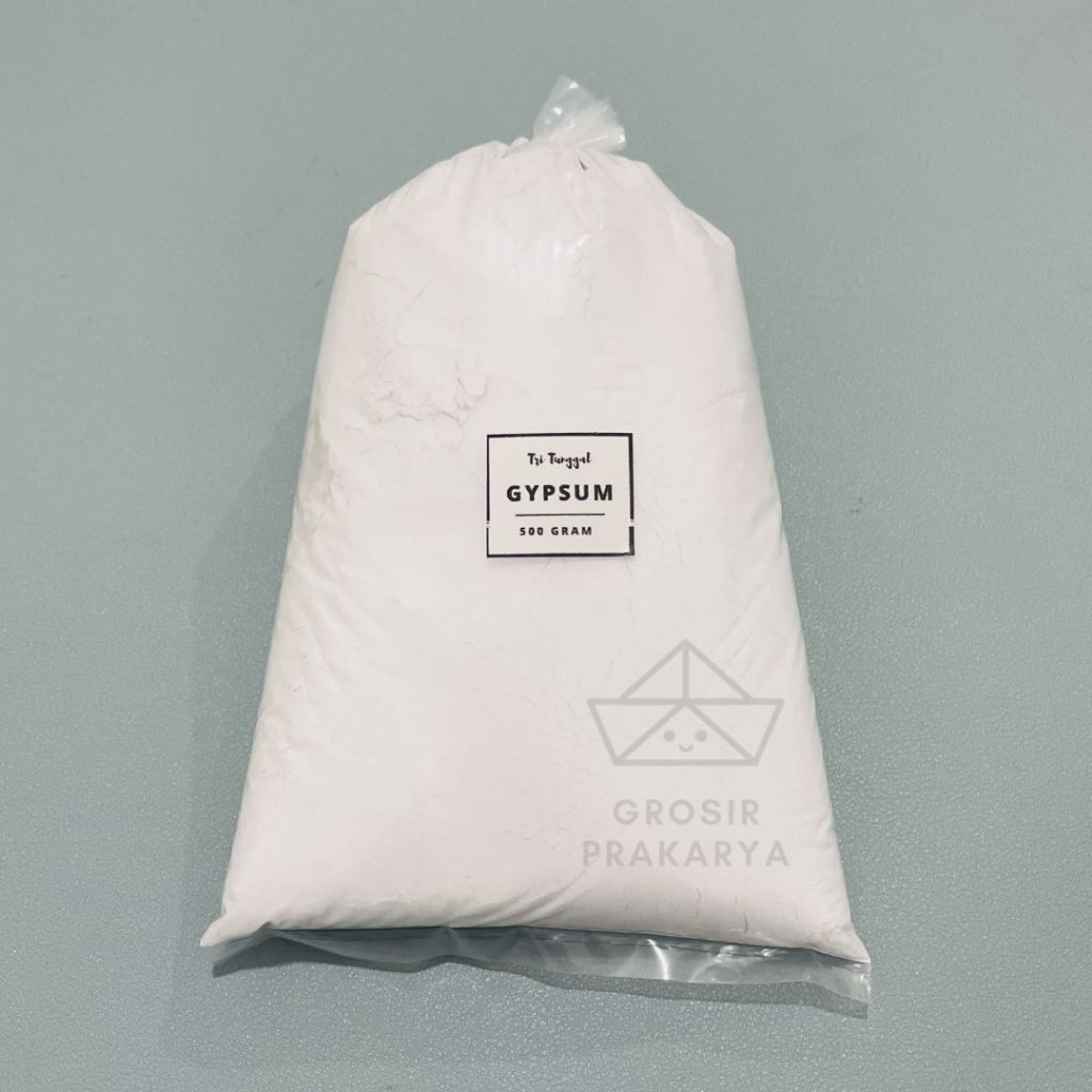 Bubuk Casting Gypsum Premium 500gr Putih White Semen Tepung Gipsum Powder Hard Fast Dry Handmade Han