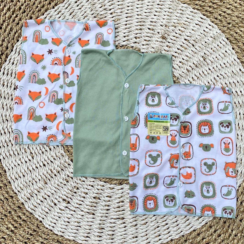 3 PCS Baju Bayi Lengan Kutung Baju Bayi Baru Lahir Baju Newborn Baju Bayi Perempuan Baju Bayi Laki l