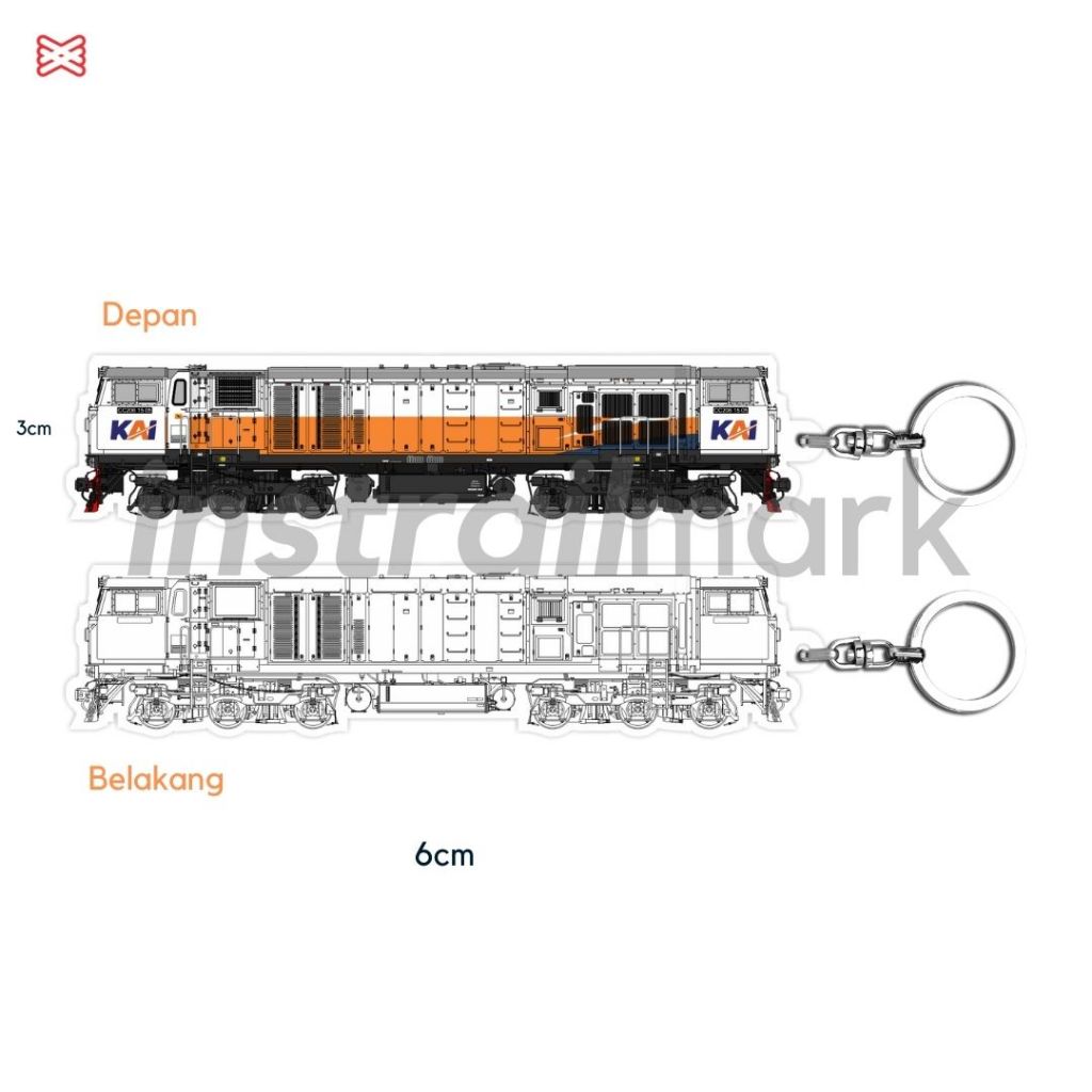 Lokomotif CC206 Side | Gantungan Kunci Kereta Api