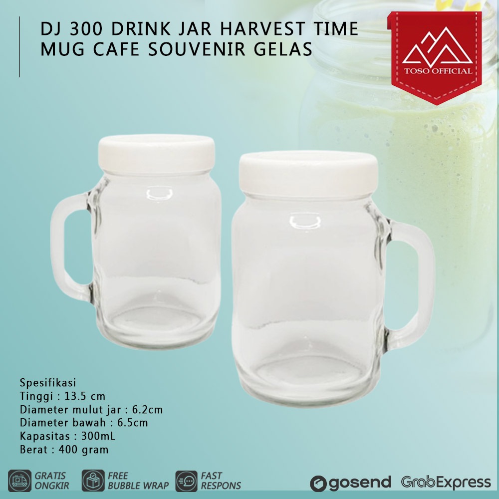 Drinking Jar Harvest Gelas Cafe Kaca Polos KIG DJ16 Mug Jar Toples