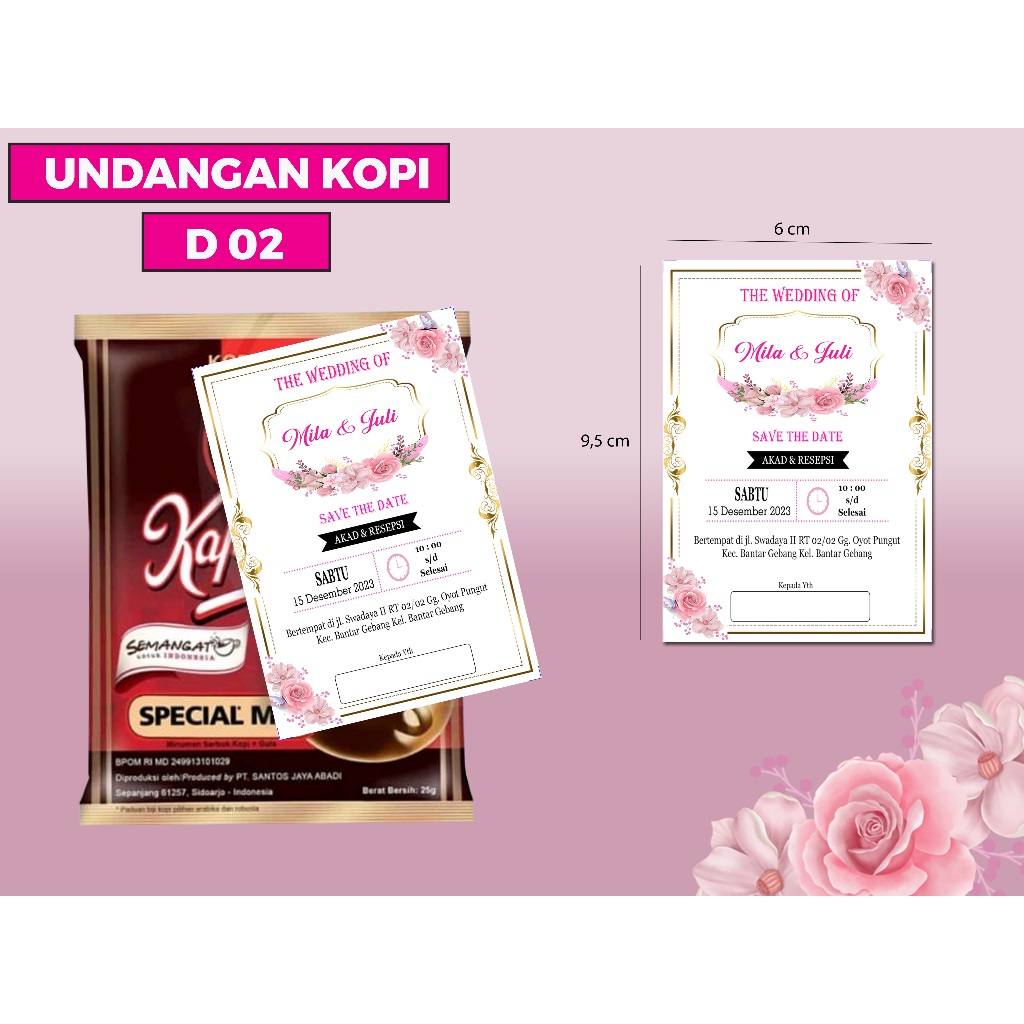 undangan kopi pernikahan / undangan kopi / undangan mini