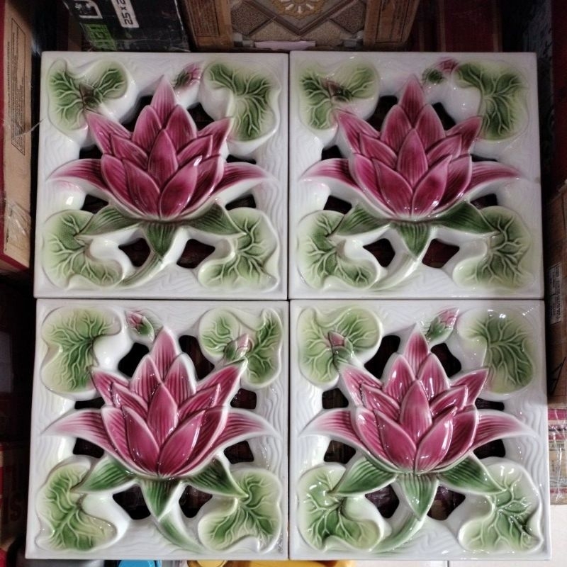 roster keramik bunga teratai R0 90C 30*30*5cm