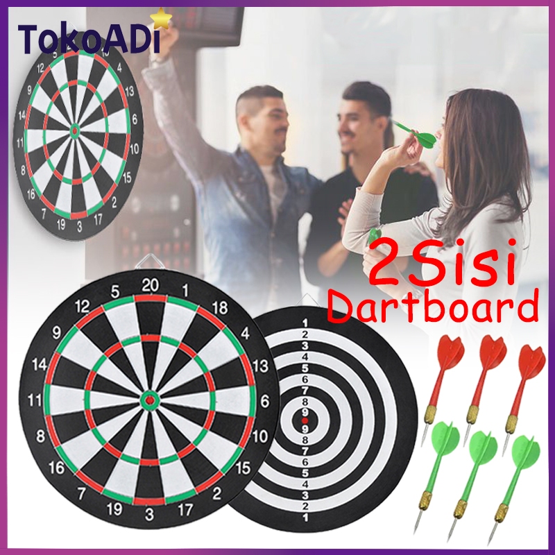Dart Board Safety Set Game ROX Original Dua Sisi Dart Game Dart Board 17 Inch Dart Board Dewasa