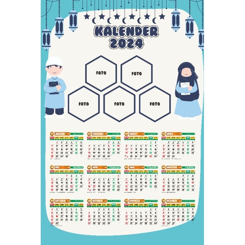 

Kalender 2024 custom anak muslimah