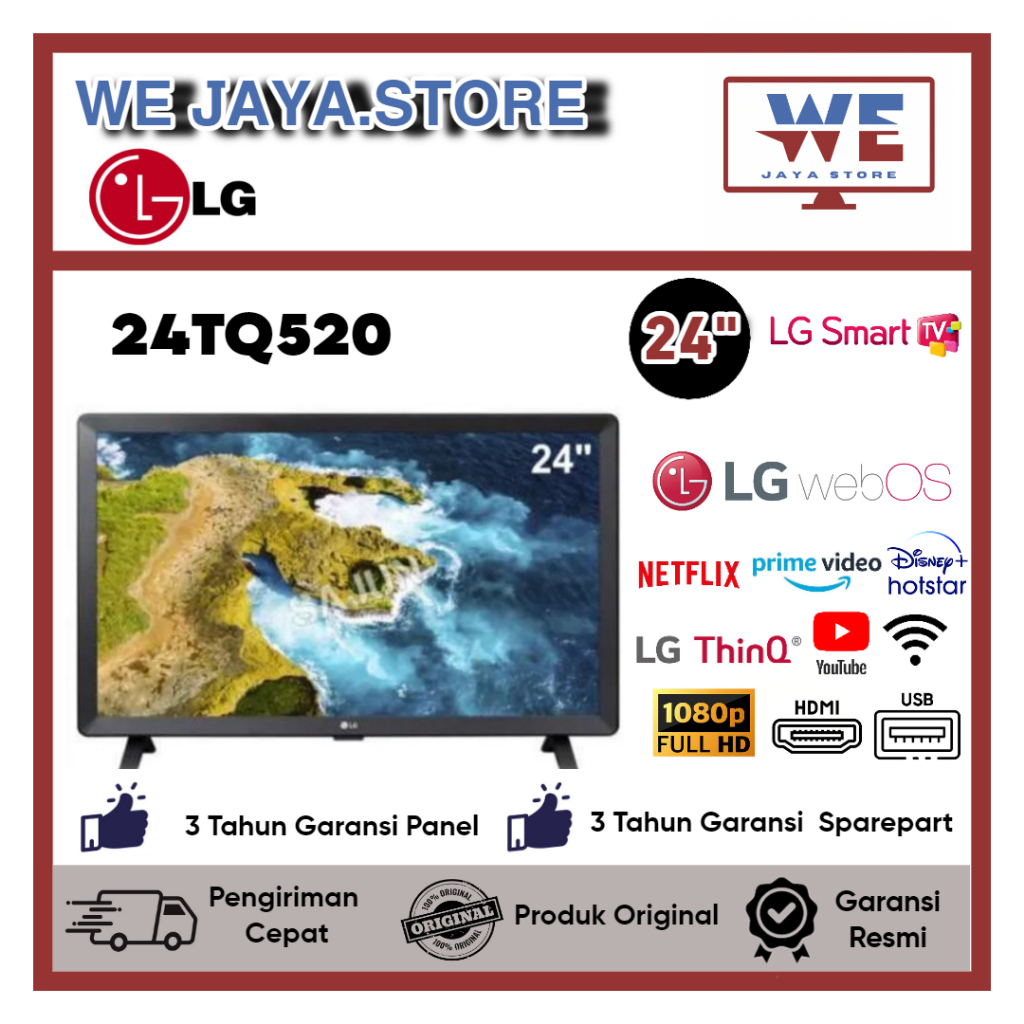 TV LED Smart LG 24TQ520 LED LG 24 Inch Smart TV LG
