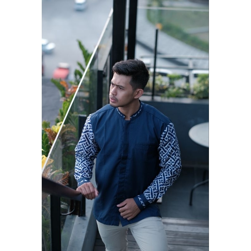 KEMKO BATIK MOESLIMIEN.ID / BAJU KOKO KEKINIAN / BAJU MUSLIM PRIA / KEMEJA KOKO