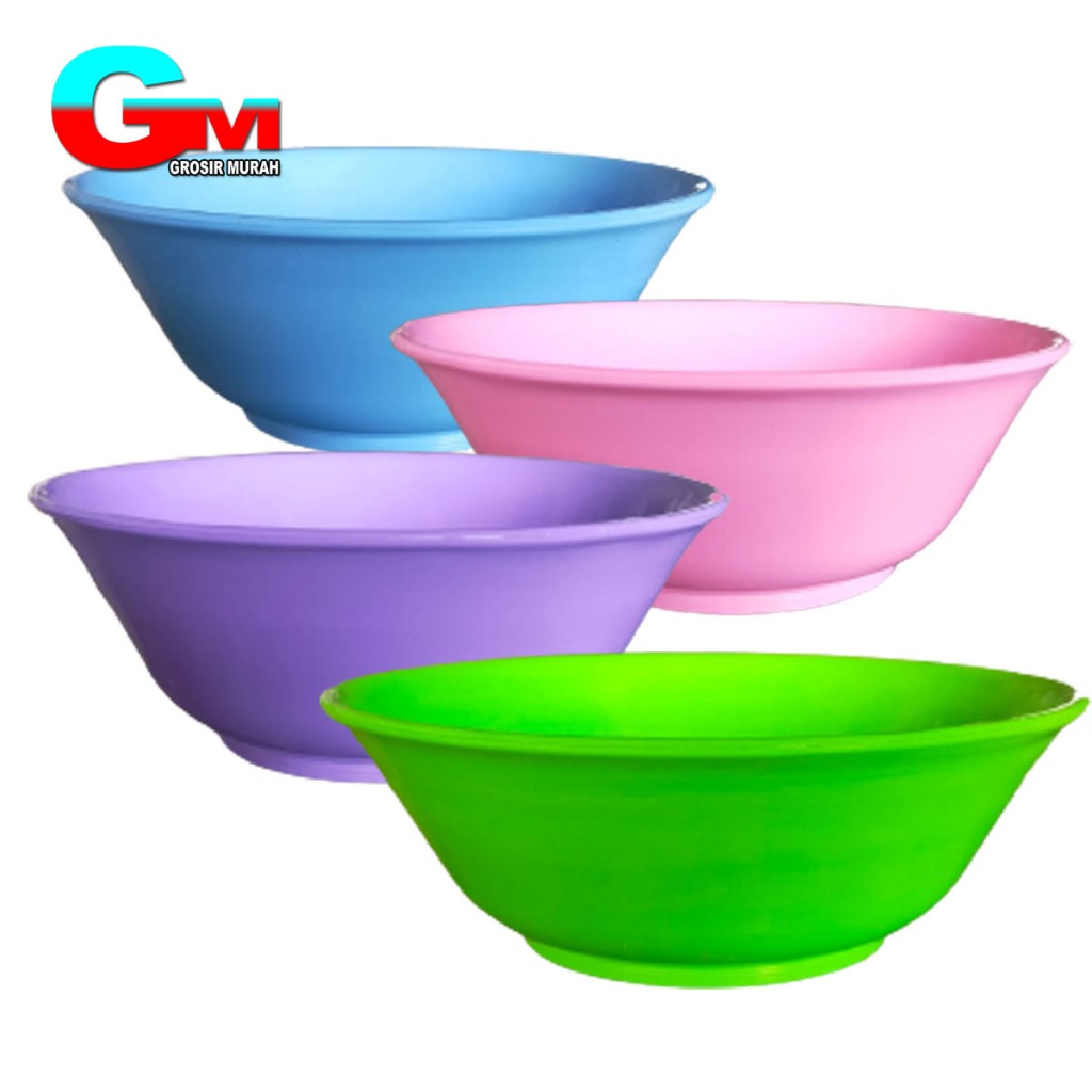 Mangkuk Bulat Plastik Mankuk Bakso Mangkuk Mie Mangkok Saji Cafe Warung Warna Murah