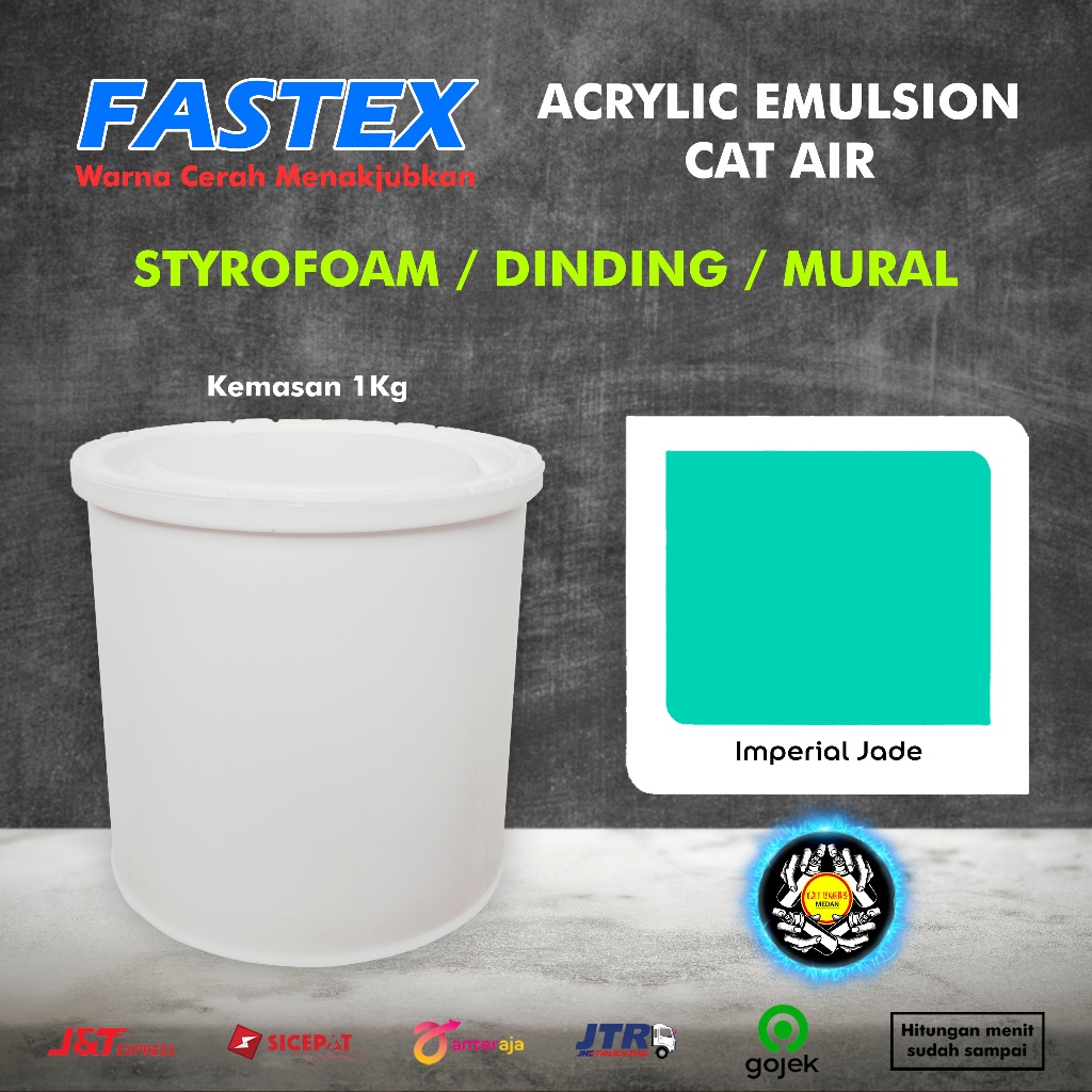 CAT DINDING TEMBOK CAT STEROFOAM 1KG 89 IMPERIAL JADE WARNA HIJAU TOSCA TUA BIRU TOSKA CAT AIR FASTE