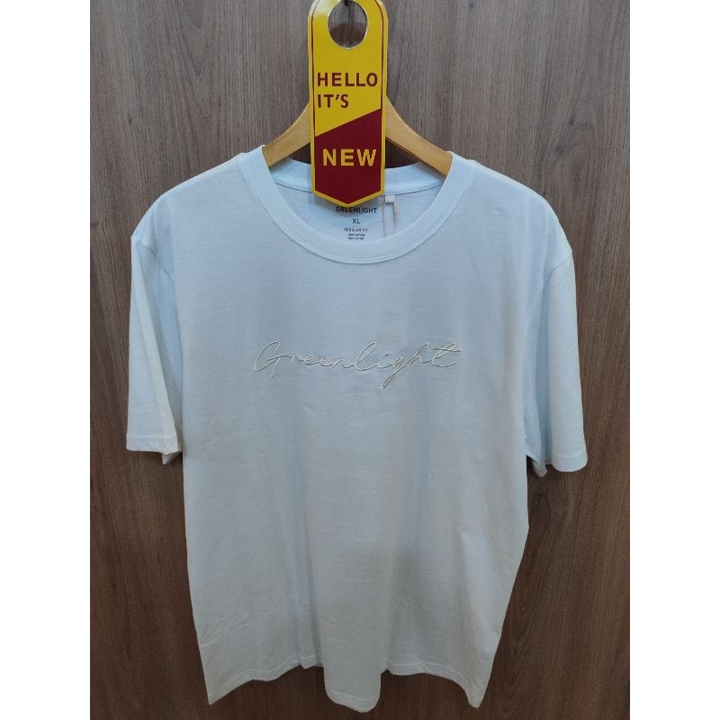 kaos greenlight putih reguler fit,100% original