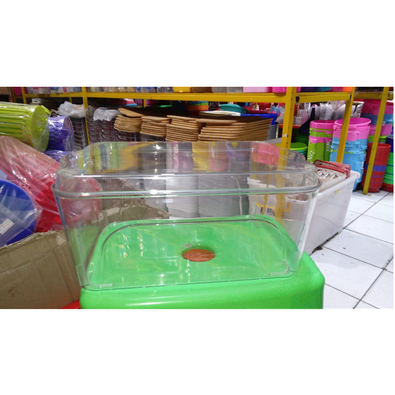 Kotak Penyimpanan Kulkas Container Transparan Acrylic Serbaguna 25x17