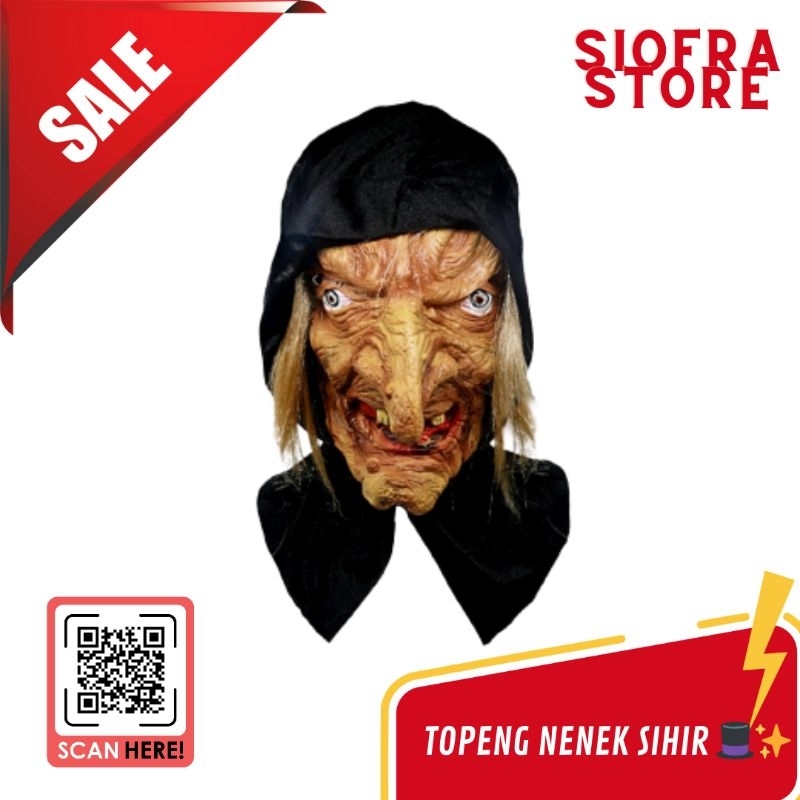 Topeng Prank Menyeramkan Nenek Sihir