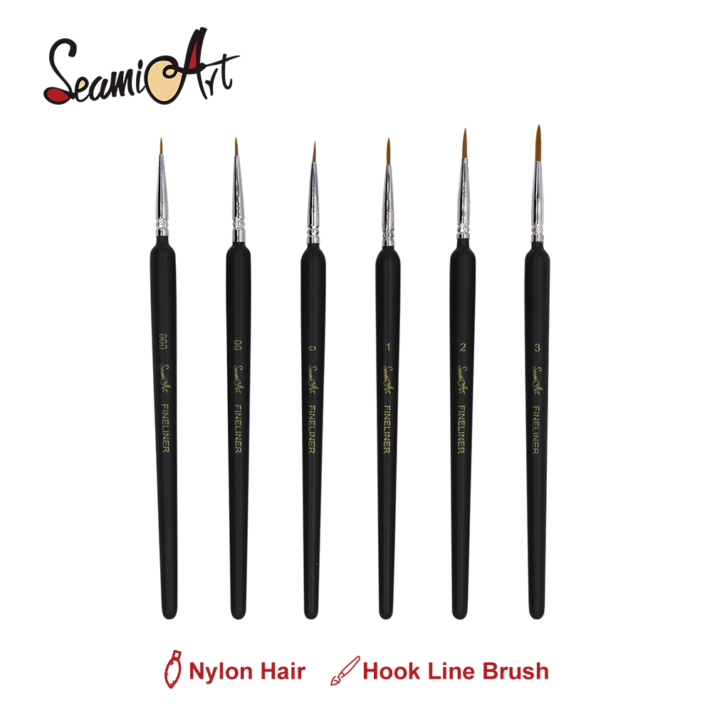 

SeamiArt 6pcs Hook Line Paint Brush set Kuas cat Warna air Cat akrilik Cat minyak Menggambar kuas