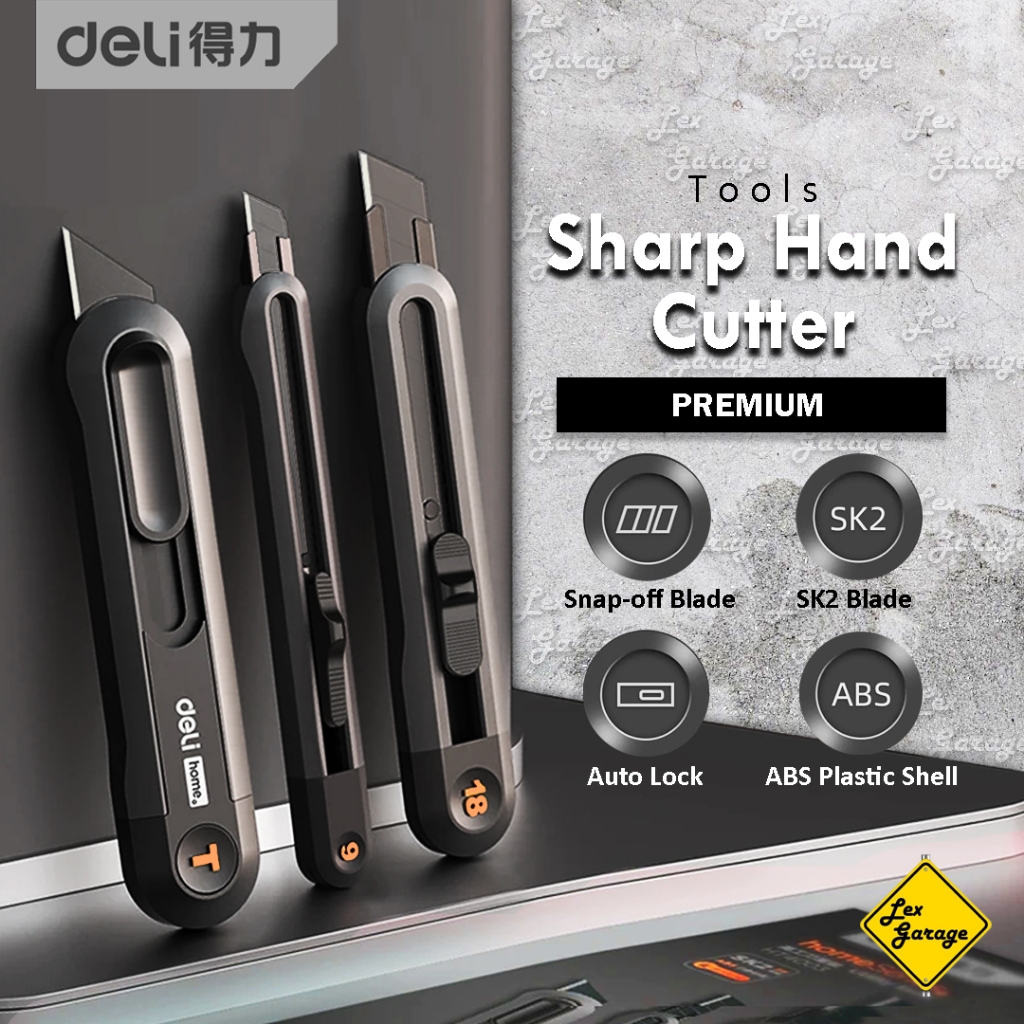 

Cutter Besar Kecil Utility Knife DELI Home Premium Kater Cuter