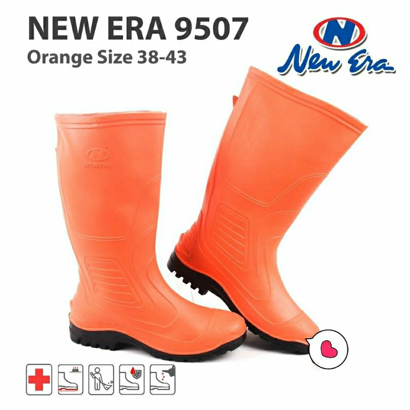 Sepatu Boot NewEra Orange / Sepatu Boots New Era 9507