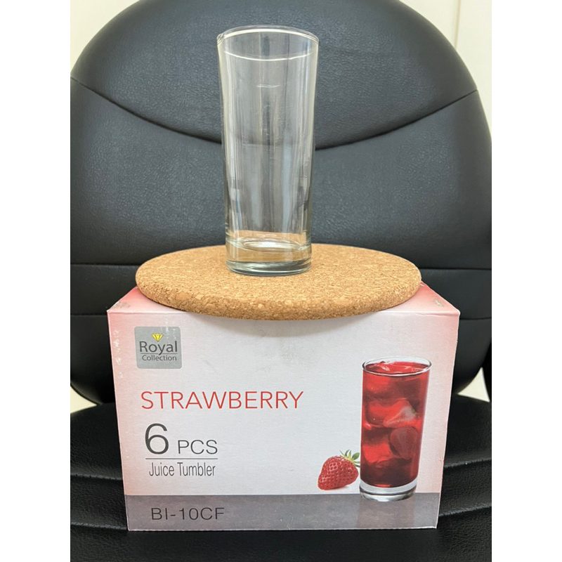 Gelas Bamboo/ Gelas cafe 6 pc/Gelas Kado/ Gelas Strawberry isi 6pcs| Gelas minum hotel| Gelas Minum 