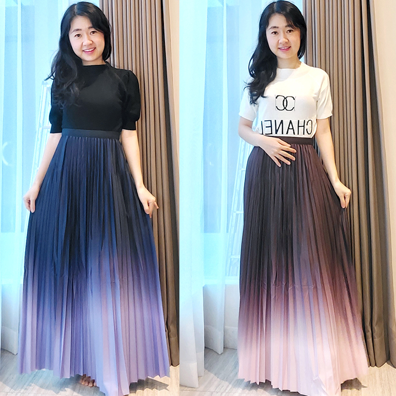 GRADATION PLISKET SKIRT - ROK PLISKET PREMIUM OMBRE GRADASI IMPORT