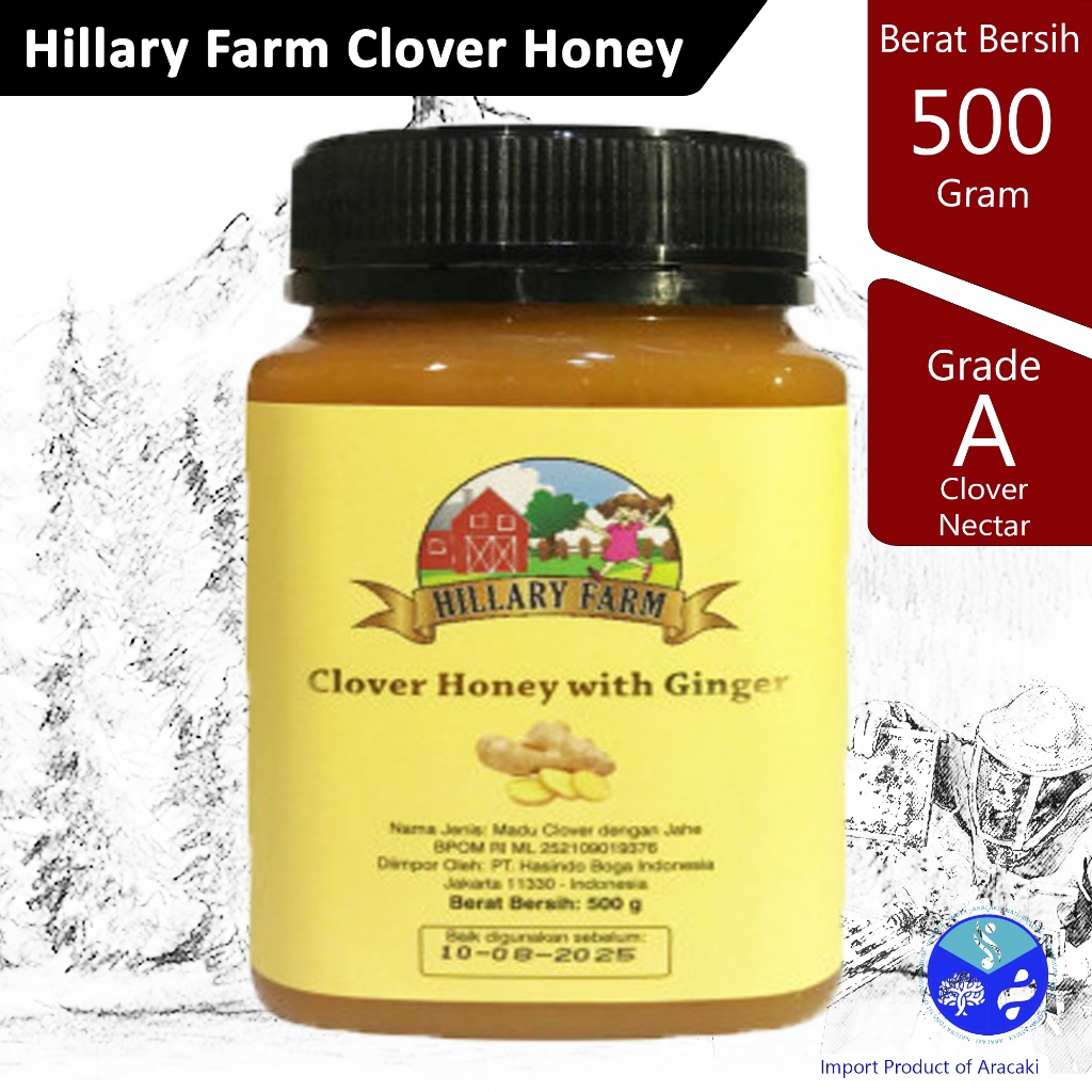 

Madu Clover Honey With Ginger Hillary Farm 500 gr