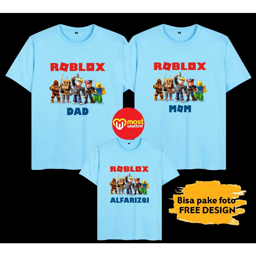 Baju Couple Keluarga Kaos Family Ulang Tahun Komunitas Kelompok Motif Roblox 2