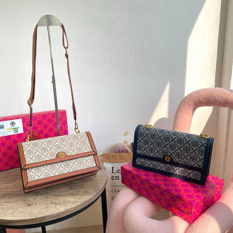 Shoulder slingbag 2in1 emboss by Tory Burch free box fullset giftset tas wanita bahu selempang casua