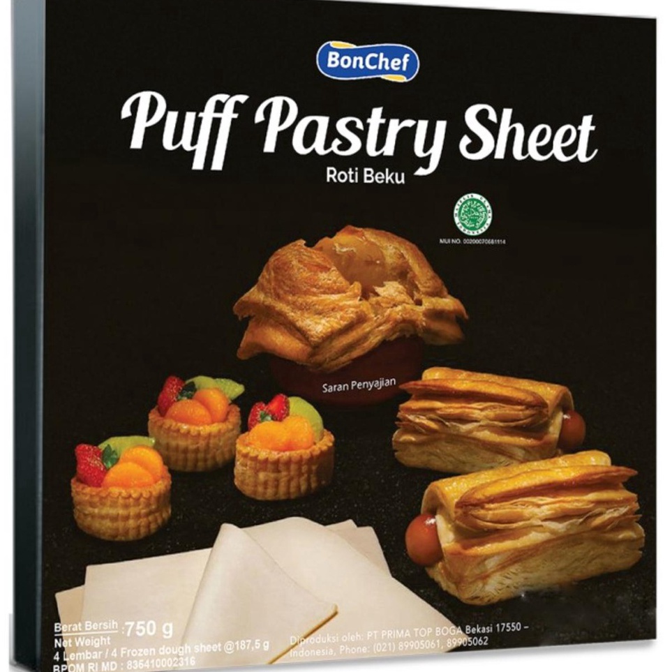 

Bonchef Puff Pastry Sheet 750gram - Pastry Gosend/Grab Only!!!