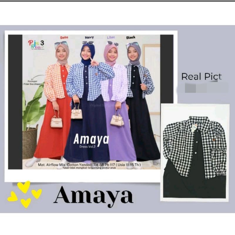 PGJ KIDS - AMAYA VOL 2 & AMAYA VOL 3 SET DRESS 2 IN 1 INNER OUTER / amaya vol 4 / SETELAN AMAYA INNE