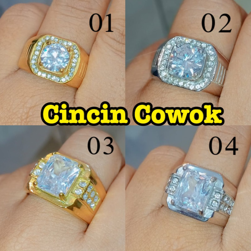 Cincin Cowok Titanium Ori Premium Quality / Ring Pria Model Berlian Eropa