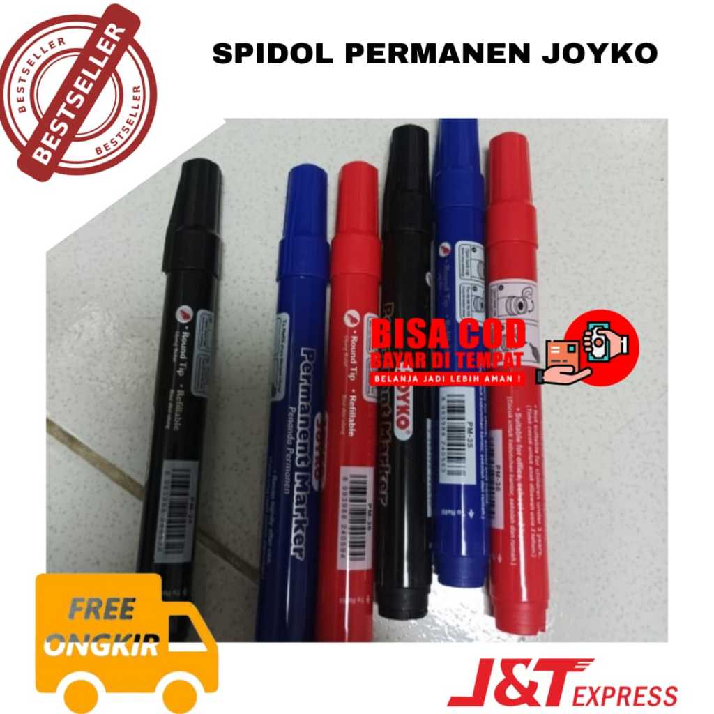 

[JKI] BAYAR DI TEMPAT Spidol Permanen JOYKO PM-34-35-36 Refillable Permanent Marker [SHO]