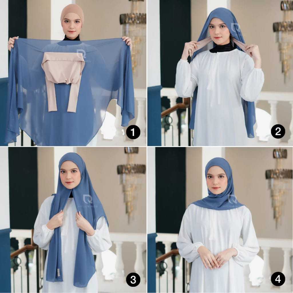 𝐇𝐄𝐋𝐀𝐈𝐑𝐈𝐍𝐃𝐔 - Hijab Pashmina Inner Jersey Tali Oval Baby Doll Noura