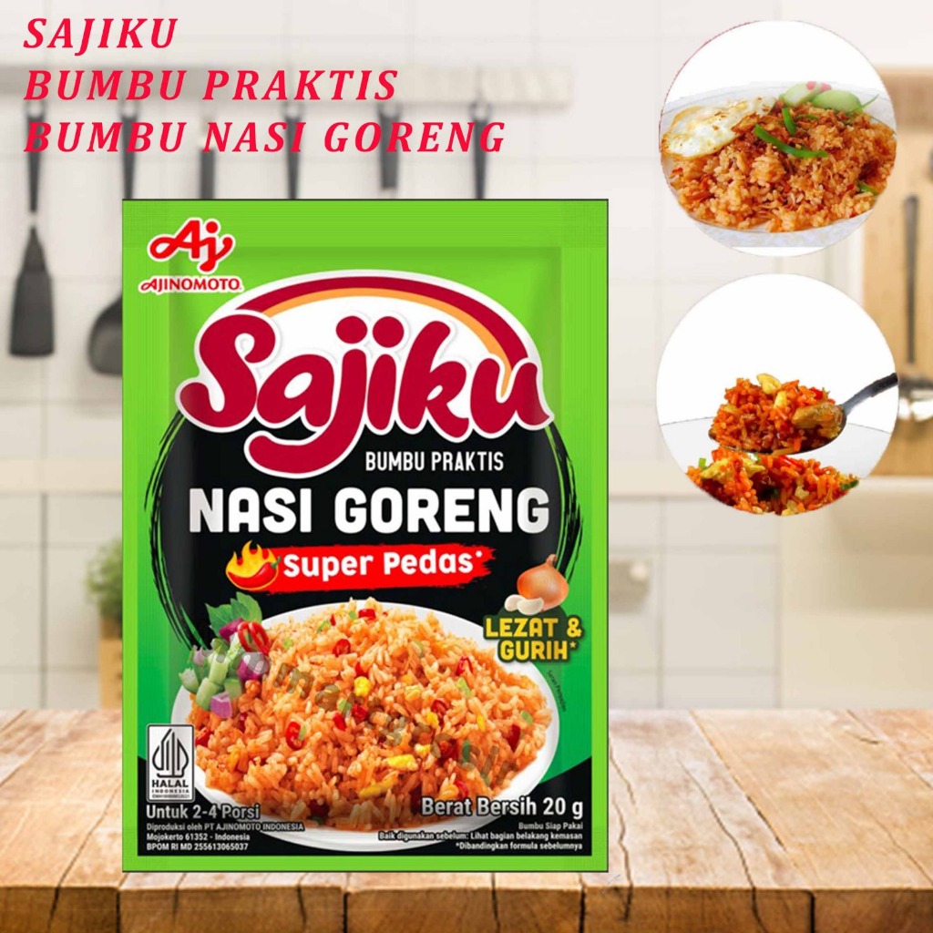 

Sajiku Bumbu Praktis / Bumbu Masak Instan / Bumbu Nasi Goreng Super Pedas / 20gr