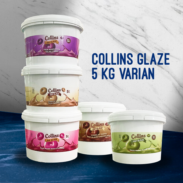 

Collins Glaze 5 Kg ( Taro, Green Tea, Strawberry, Coklat, Tiramisu ) Topping Colin Colins